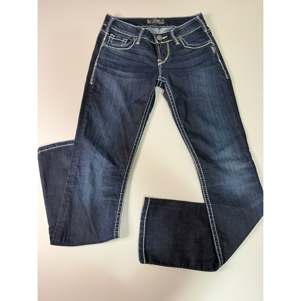 Silver Jeans Co Berkley Slim Bootcut Dark Wash Denim W28 L31 Contrast Stitch